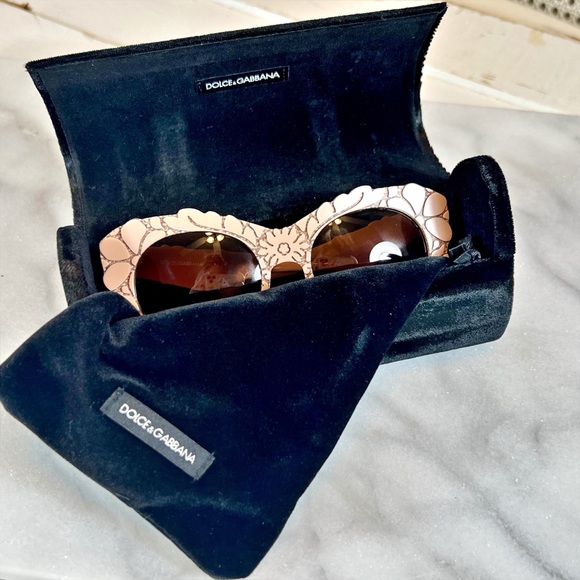 Dolce and Gabbana Pink/Brown Gradient DG4267 Brocade Cat Eye Sunglasses - Picture 8 of 9